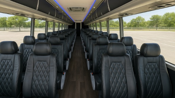 belleville 56 passenger charter bus inside