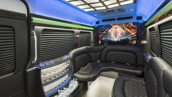 belleville sprinter limo rental interior